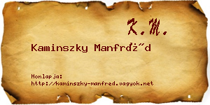 Kaminszky Manfréd névjegykártya
